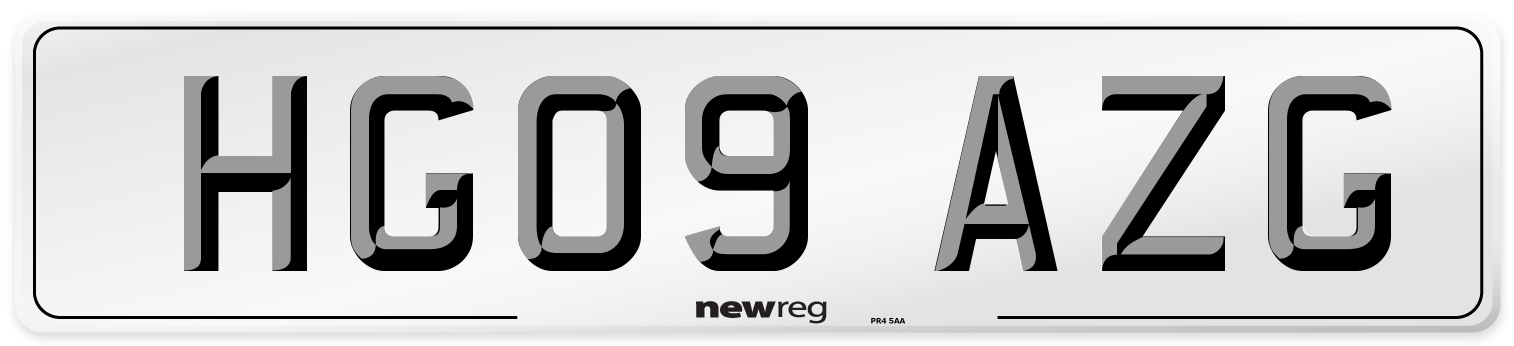 HG09 AZG Number Plate from New Reg